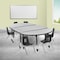 Flash Furniture Oval 47.5 W, 76 L, 25 H, Chrome, Laminate, Particleboard, Plastic, Steel, Grey XU-GRP-12CH-A3048CON-48-GY-T-P-CAS-GG - alternate 1
